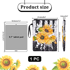 Sunflower Print Polyester Book Storage Zipper Bags&nbsp;ABAG-WH0046-31