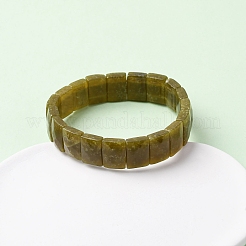 Rectangle Natural Lemon Jade Beads Stretch Bracelets for Women Men&nbsp;BJEW-Z149-01H