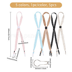 5Pcs 5 Colors Polycotton Hat Flexible Removable Chin Cord&nbsp;AJEW-CA0005-19