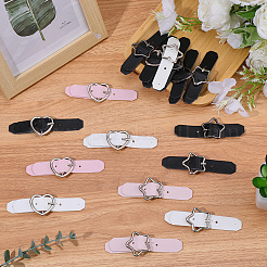 16Pcs 8 Styles Star/Heart-shaped PU Leather Buckles&nbsp;AJEW-CL0001-70