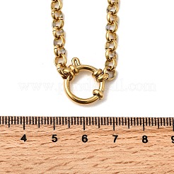 304 Stainless Steel Rolo Chain Necklaces with Spring Ring Clasps for Women&nbsp;NJEW-Z091-03G