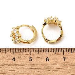 Flower Brass Hoop Earrings&nbsp;EJEW-S256-01A-G