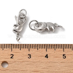 Anti-Tarnish Rhodium Plated 925 Sterling Silver Lobster Claw Clasps with Jump Rings&nbsp;X-STER-D006-15P