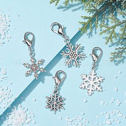 Christmas Sonwflake Alloy Pendant Decorations&nbsp;HJEW-JM01512