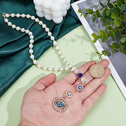 Imitated Pearl Acrylic & Alloy Pendant Decorations&nbsp;HJEW-MA00035