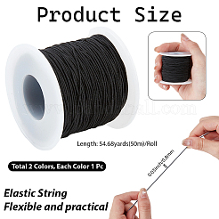 2 Rolls 2 Colors Polyester Round Elastic Cords&nbsp;OCOR-CY0003-39