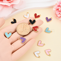 12Pcs 6 Colors Rack Plating Alloy Enamel Charms&nbsp;ENAM-YW0004-62