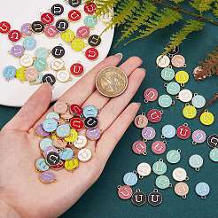 120Pcs 12 Colors Golden Plated Alloy Charms&nbsp;ENAM-SZ0001-64U