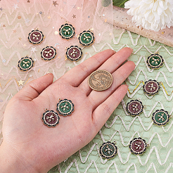 20Pcs 2 Colors Light Gold Alloy Enamel Pendants&nbsp;ENAM-CJ0002-11