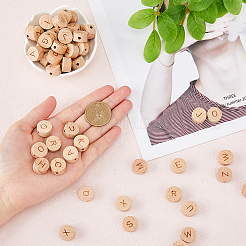 78Pcs 26 Styles Undyed Wood Beads&nbsp;WOOD-HY0001-08