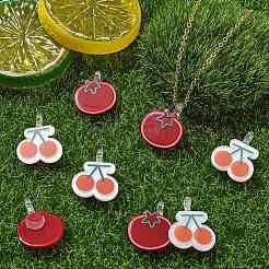 30Pcs 2 Styles Opaque Acrylic Pendants&nbsp;OACR-CJ0002-60