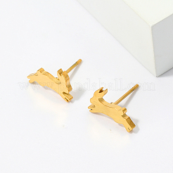 Cute 201 Stainless Steel Rabbit Stud Earrings&nbsp;WF4425