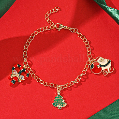 Christmas Brass Enamel Charm Bracelets&nbsp;AU3344