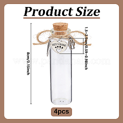 4Pcs Glass Cork Wishing Bottles&nbsp;AJEW-DR00052