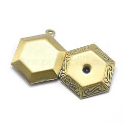 Brass Locket Pendants&nbsp;KK-F717-38AB-NR