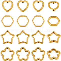 120Pcs 4 Styles Alloy Bead Frame&nbsp;FIND-SP0004-14
