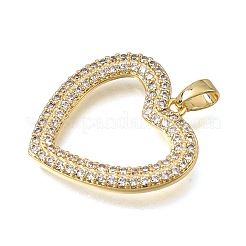 Brass Micro Pave Clear Cubic Zirconia Pendants&nbsp;CU-CBAA556-01B