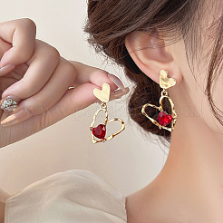 Valentine's Day Alloy & Cubic Zirconia Dangle Stud Earrings&nbsp;WG5F4B4-01