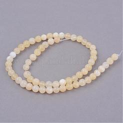 Natural Yellow Jade Beads Strands&nbsp;G-Q462-6mm-36