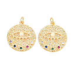 Rack Plating Brass Micro Pave Colorful Cubic Zirconia Pendants&nbsp;KK-N233-189B-01