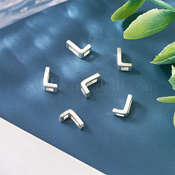 6Pcs 925 Sterling Silver Hollow Initial Beads&nbsp;STER-TA0001-53L