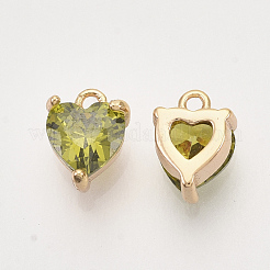 Brass Cubic Zirconia Charms&nbsp;KK-T048-048G-NF