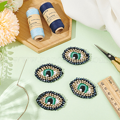 4Pcs Evil Eye Shape Glass Bead Ornament Accessories&nbsp;DIY-FG0005-71