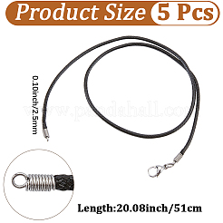 5Pcs 2.5MM Round Waxed Cord Necklace Making&nbsp;MAK-CL0001-04
