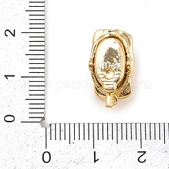 Nuggets Brass Micro Pave Clear Cubic Zirconia Box Clasps&nbsp;KK-H537-10G