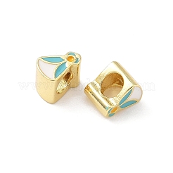 Brass Enamel European Beads&nbsp;KK-B141-28G