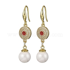 Brass Micro Pave Clear Cubic Zirconia Dangle Earrings&nbsp;EJEW-F362-10G