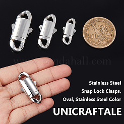 3Pcs 3 Styles 304 Stainless Steel Snap Lock Clasps&nbsp;STAS-UN0053-39