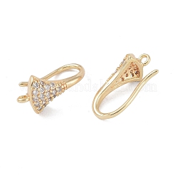Brass Micro Pave Cubic Zirconia Earring Hooks&nbsp;KK-U008-16G
