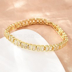 Brass Pave Clear Cubic Zirconia Tennis Bracelets for Women&nbsp;KK-CBA68DA-12G