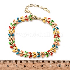 Butterfly Brass Enamel Links Bracelets for Women&nbsp;BJEW-B125-01G