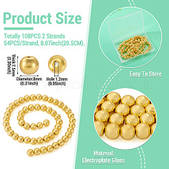 108Pcs 2 Strands Electroplate Glass Beads Strands&nbsp;EGLA-TA0013-58