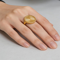 Textured Brass Cuff Open Rings for Women&nbsp;ZP2124