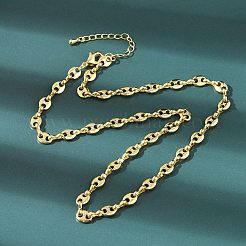 Brass Coffee Bean Chain Necklaces&nbsp;NJEW-A042-11G