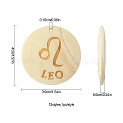 12Pcs 12 Styles Wood Pendants&nbsp;WOOD-FS0001-25