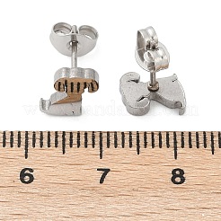 Tarnish Resistant 304 Stainless Steel Puppy Stud Earrings&nbsp;EJEW-F227-05P