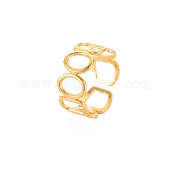 Ion Plating(IP) 304 Stainless Steel Open Geometry Wrap Cuff Ring for Women&nbsp;RJEW-S405-166G