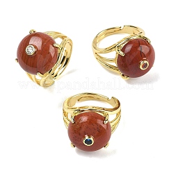 Brass Micro Pave Cubic Zirconia(Random Color) Cuff Open Rings&nbsp;RJEW-D347-02G