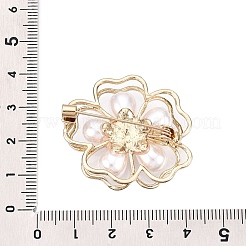 Alloy Crystal Rhinestone Flower Brooch Pins with ABS Pearl for Clothes Backpack&nbsp;JEWB-T005-03