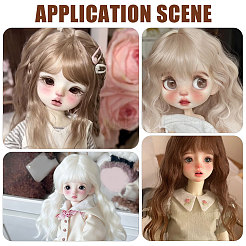 4Pcs 4 Colors High Temperature Fiber Long Flat Curly Hairstyle Doll Wig Hair&nbsp;DOLL-GL0001-04D