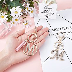 2Pcs 2 Style Alloy Rhinestone Keychain Sets&nbsp;KEYC-WR0001-01M