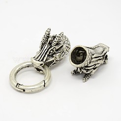 Dragon Head Alloy Spring Gate Rings&nbsp;PALLOY-L126-01AS