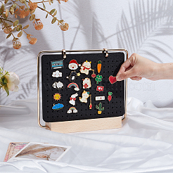 Felt with Iron Display Stands with Wood Base for Brooch&nbsp;ODIS-SC0001-11