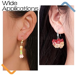 40Pcs 4 Colors Brass Micro Pave Clear Cubic Zirconia Hoop Earring Findings&nbsp;KK-CJ0003-97