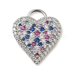 Brass Micro Pave Cubic Zirconia Pendants&nbsp;KK-I276-29P
