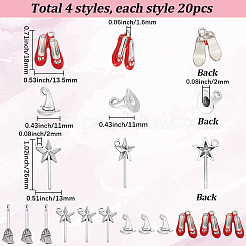 80Pcs 4 Styles Magic Girl Theme Alloy Pendants&nbsp;TIBEP-SC0003-66